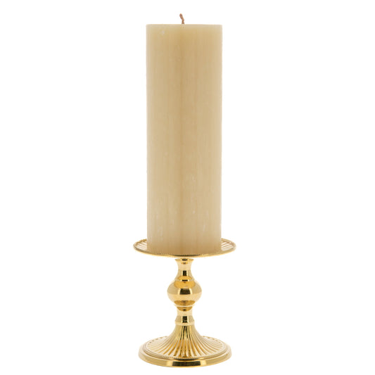 Porta candela in ottone con altezza 12 cm e diametro 11 cm