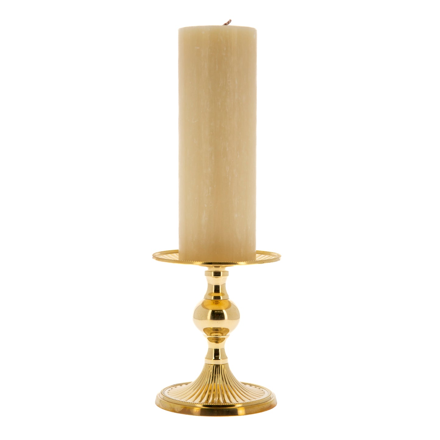 Porta candela in ottone con altezza 15 cm e diametro 13 cm