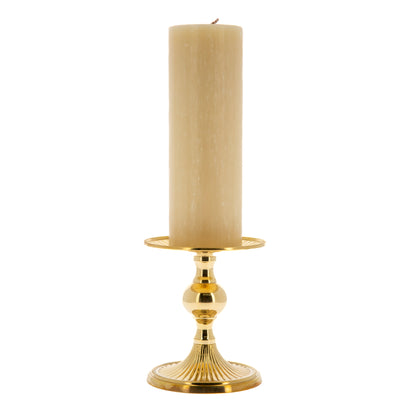 Porta candela in ottone con altezza 15 cm e diametro 13 cm