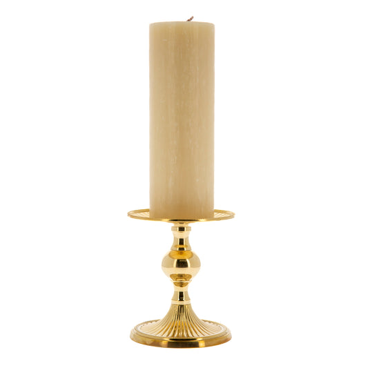 Porta candela in ottone con altezza 15 cm e diametro 13 cm