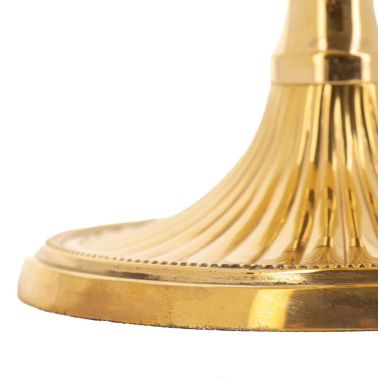 Porta candela in ottone con altezza 15 cm e diametro 13 cm