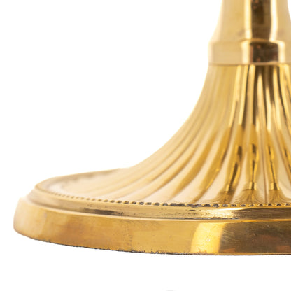 Porta candela in ottone con altezza 15 cm e diametro 13 cm