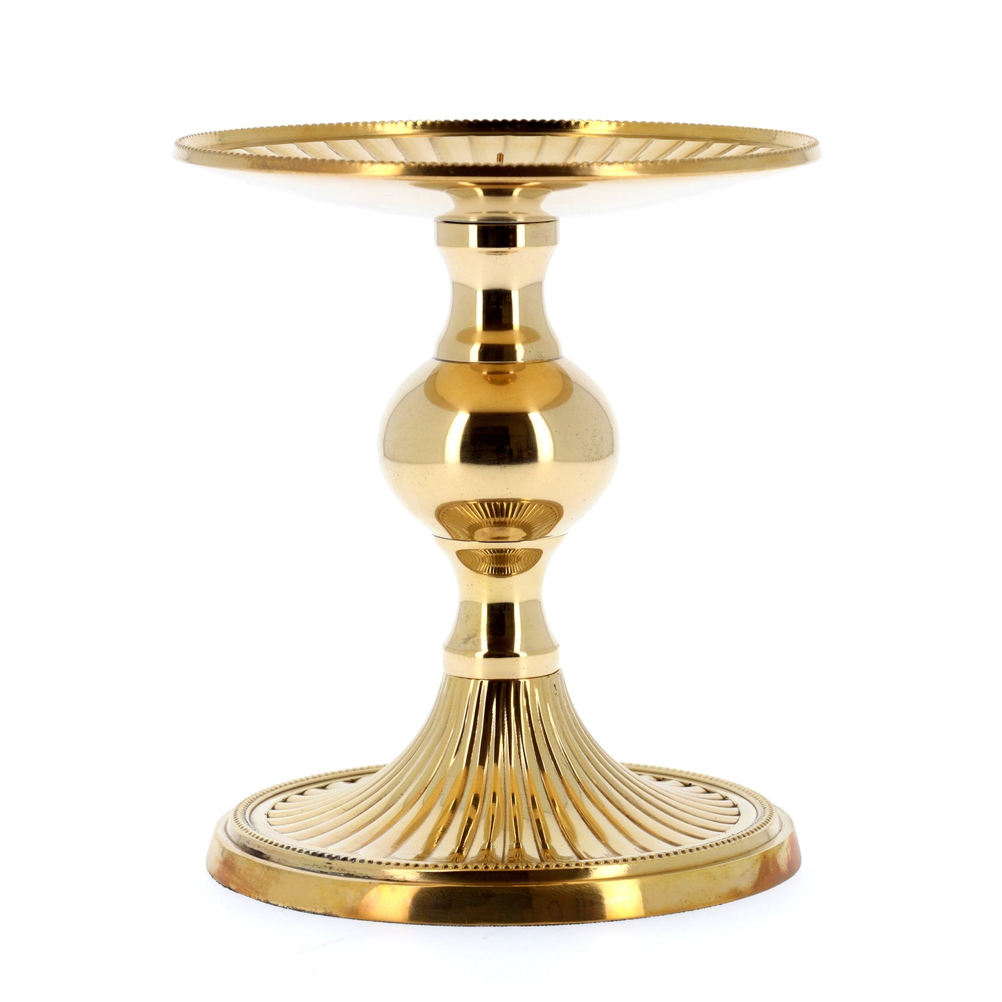 Porta candela in ottone con altezza 15 cm e diametro 13 cm