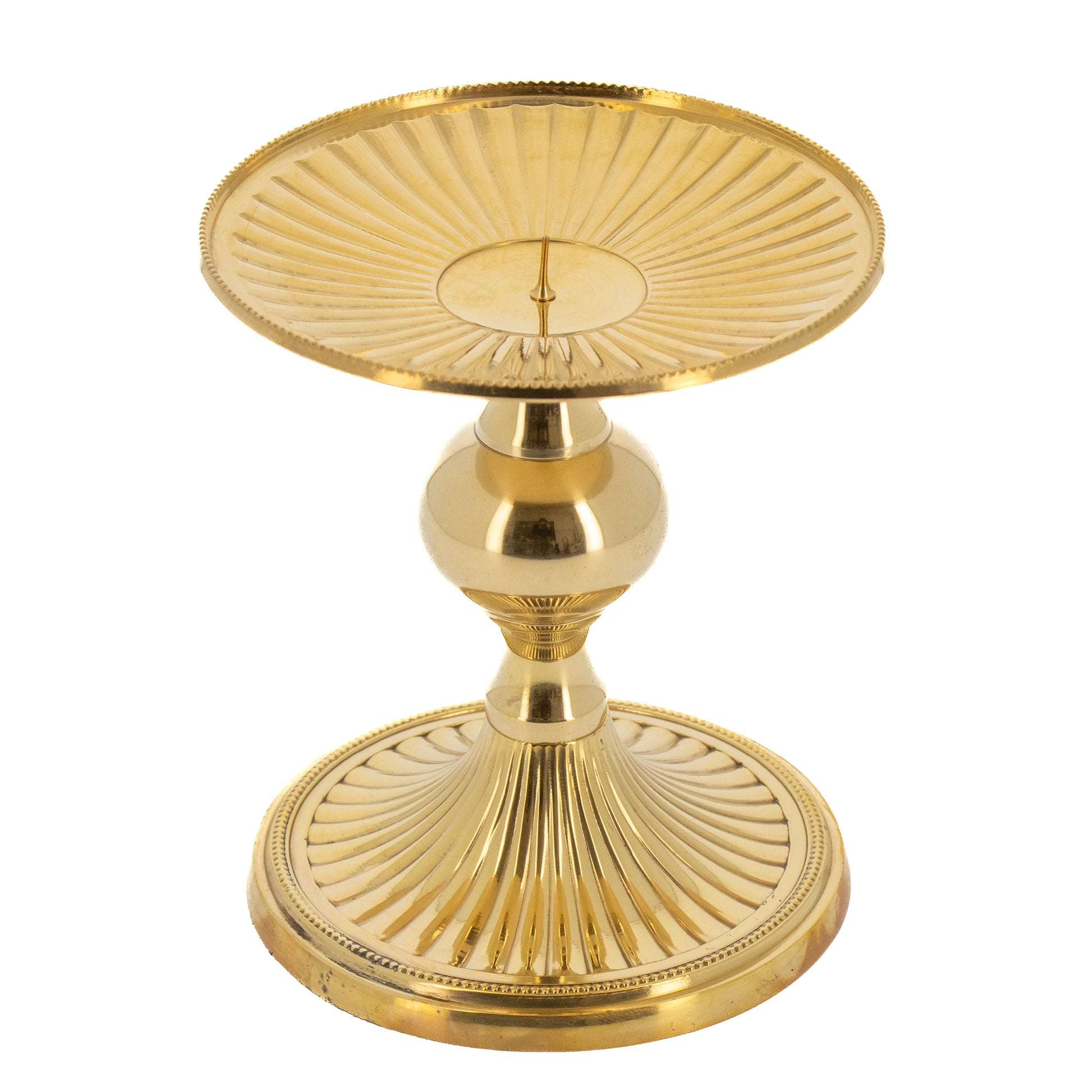 Porta candela in ottone con altezza 15 cm e diametro 13 cm