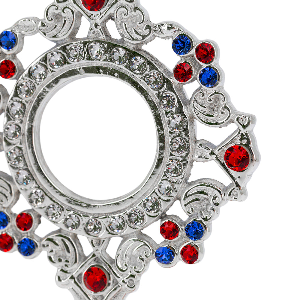 Reliquiario liturgico in ottone argentato con pietre decorative e base piena – Altezza 20 cm
