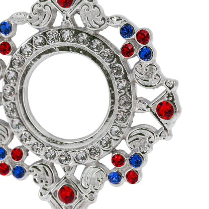 Reliquiario liturgico in ottone argentato con pietre decorative e base piena – Altezza 20 cm