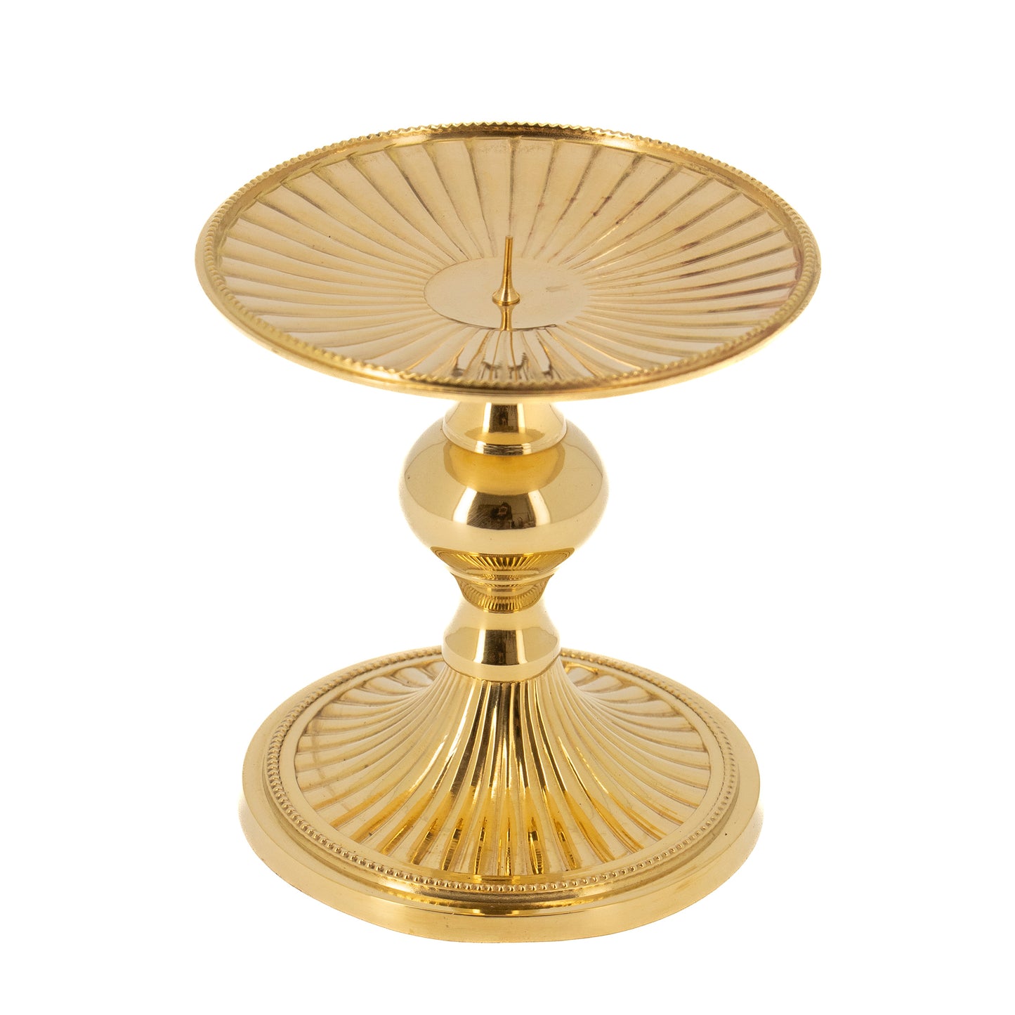 Porta candela in ottone con altezza 12 cm e diametro 11 cm