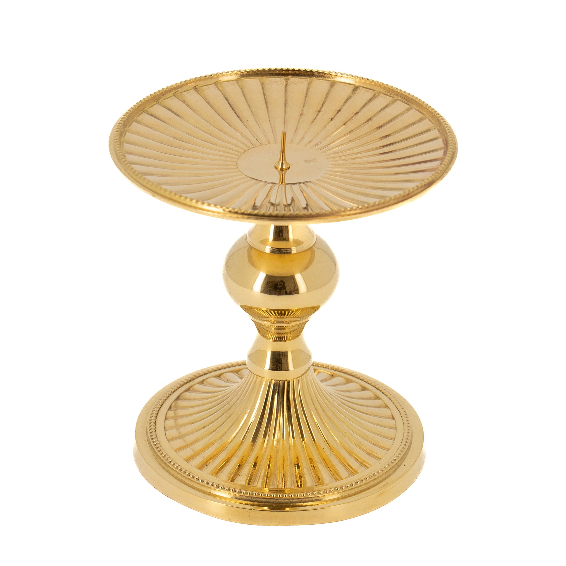 Porta candela in ottone con altezza 12 cm e diametro 11 cm