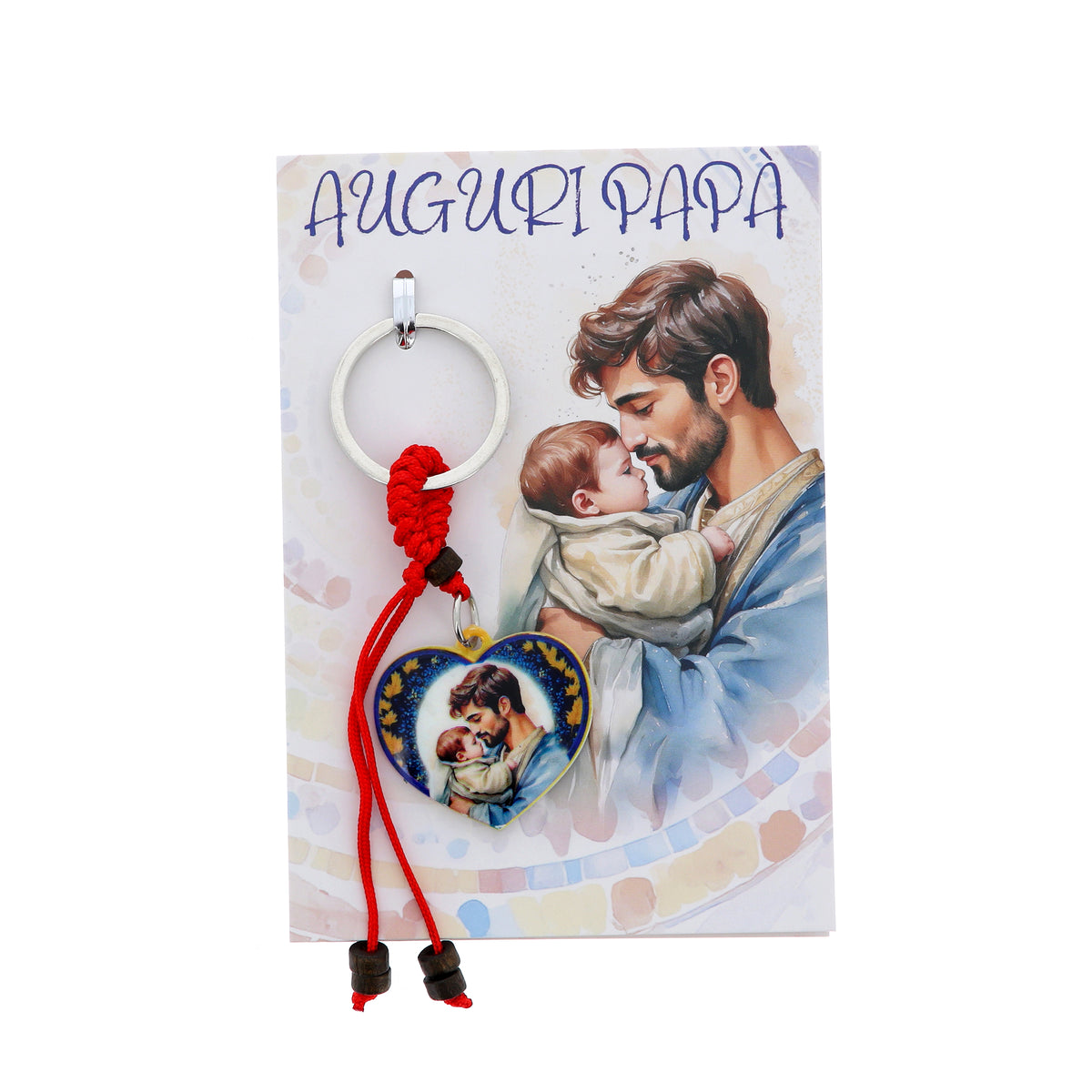 Portachiavi cuore e cordino colorato per mamma e papà. Lunghezza 11,5 cm