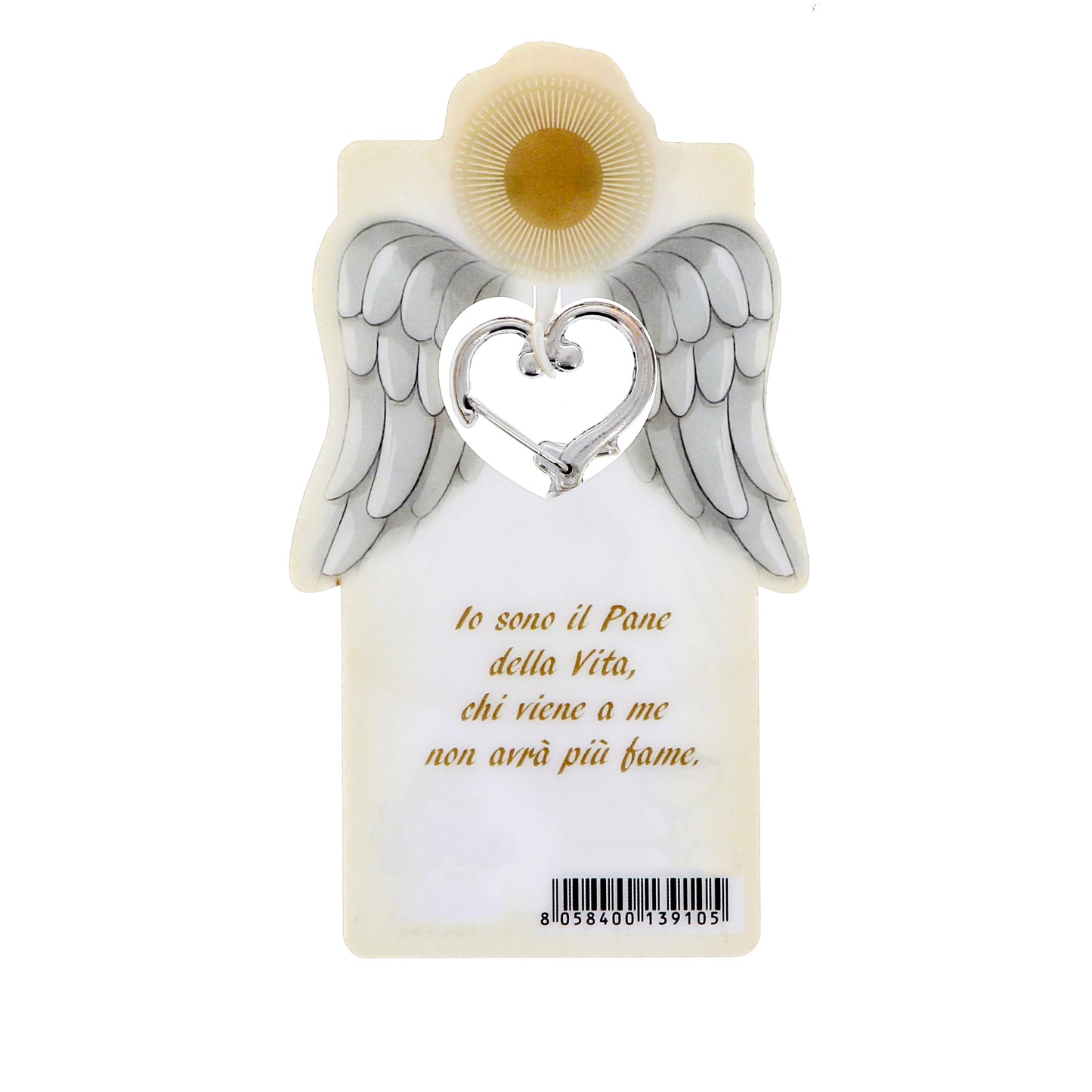 Portachiavi Angelo con confezione Prima Comunione. Altezza 10,7 cm