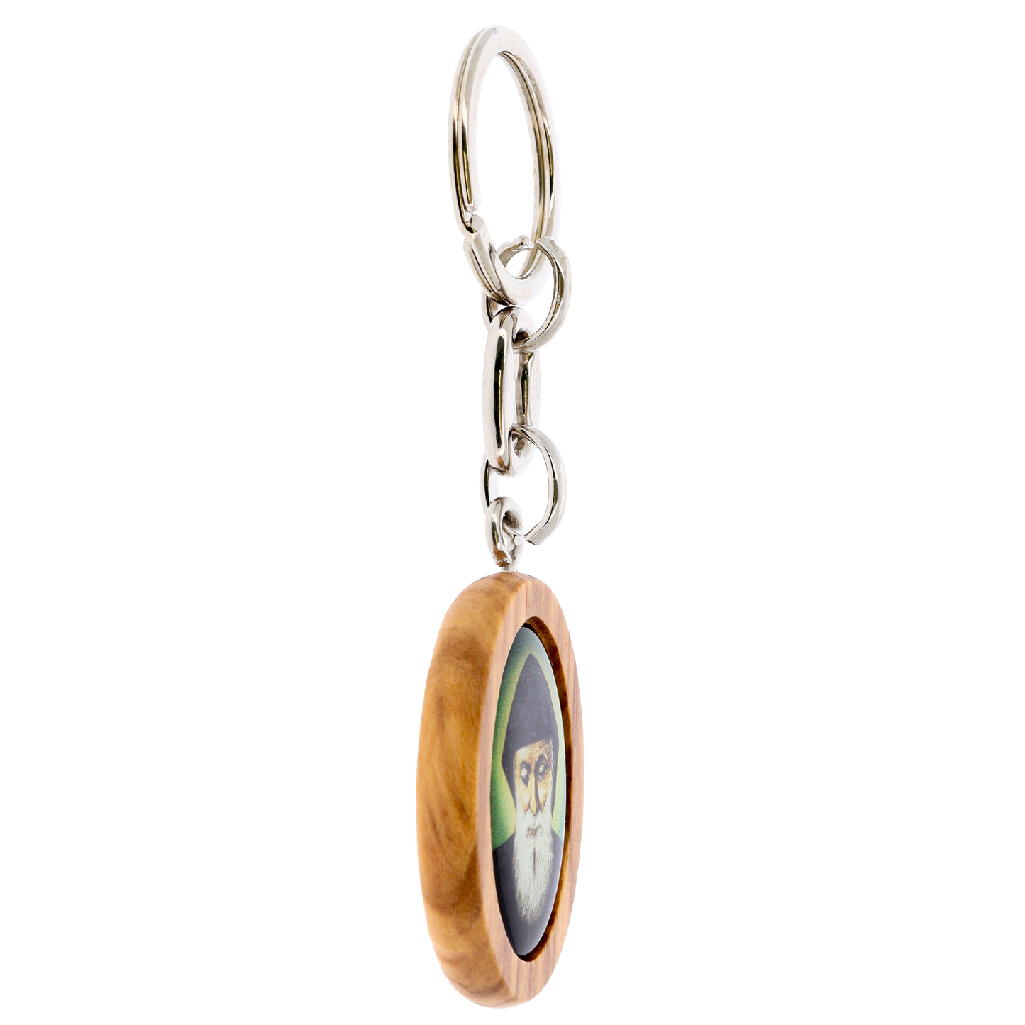 Portachiavi San Charbel con confezione. Altezza 9 cm