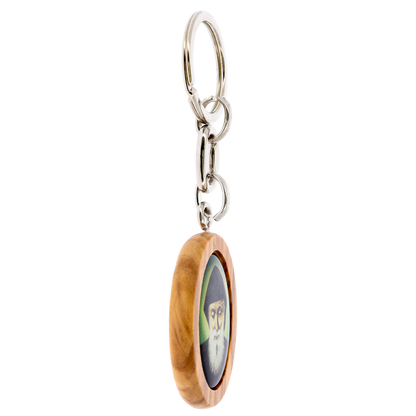 Portachiavi San Charbel con confezione. Altezza 9 cm