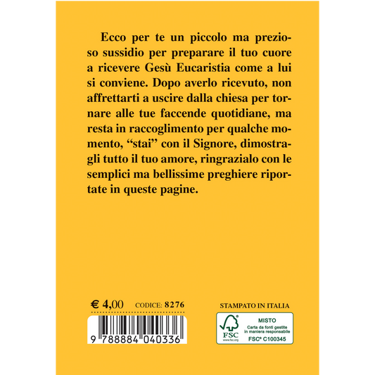 Preghiere prima e dopo la Comunione