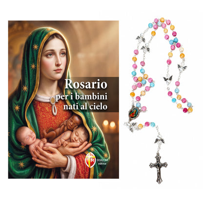 Confezione regalo libro "Rosario per i bambini nati al cielo" e Corona