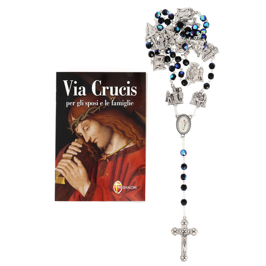 Confezione libro "Via Crucis per gli sposi e le famiglie" e Corona Via Crucis