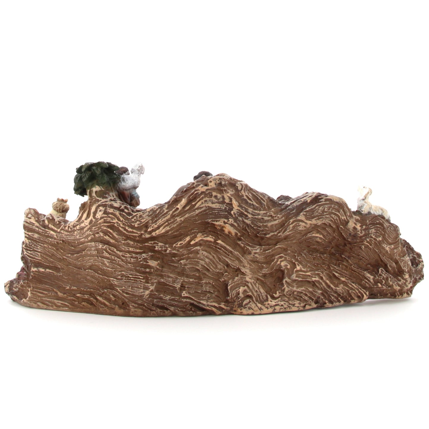 Presepe completo di grotta, in resina. Larghezza 28 cm