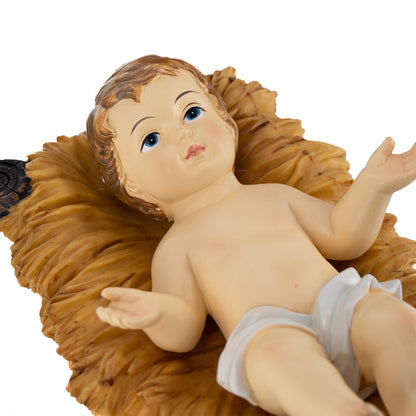 Set Natività completo di San Giuseppe, Maria e Gesù. Altezza 56 cm
