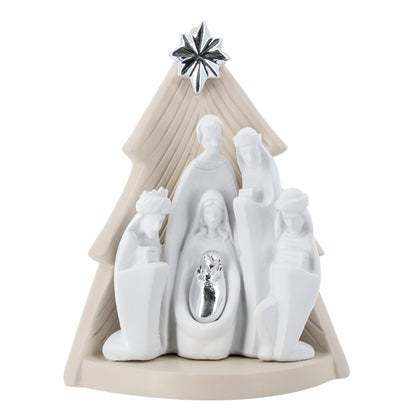 Presepe nativita' in resina con Re Magi. Dimensioni 13x18 cm