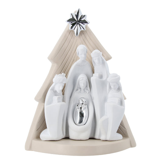 Presepe nativita' in resina con Re Magi. Dimensioni 13x18 cm
