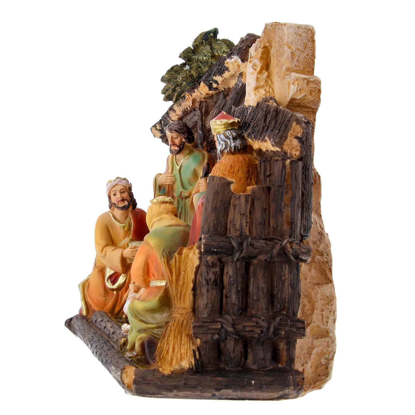 Presepe Natività Sacra Famiglia con Re Magi, dipinto a mano. Dimensioni 18x16 cm