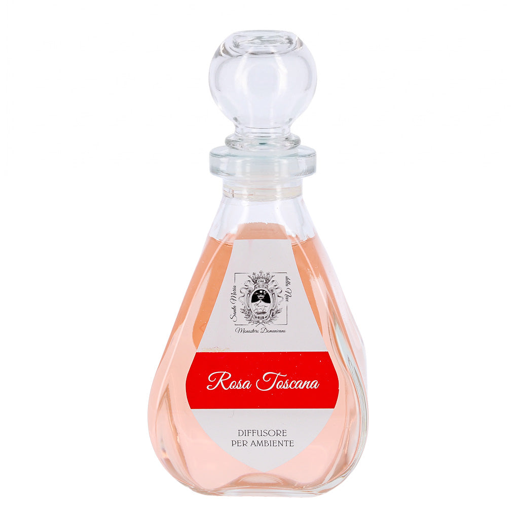 Diffusore per Ambienti, Rosa Toscana, con Bastoncini, Profumatore Casa. 250 ml