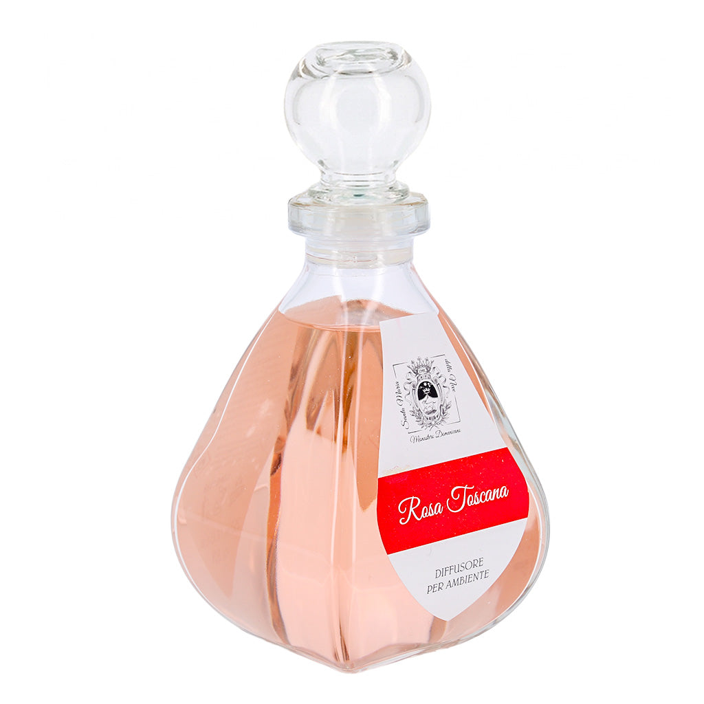 Diffusore per Ambienti, Rosa Toscana, con Bastoncini, Profumatore Casa. 250 ml