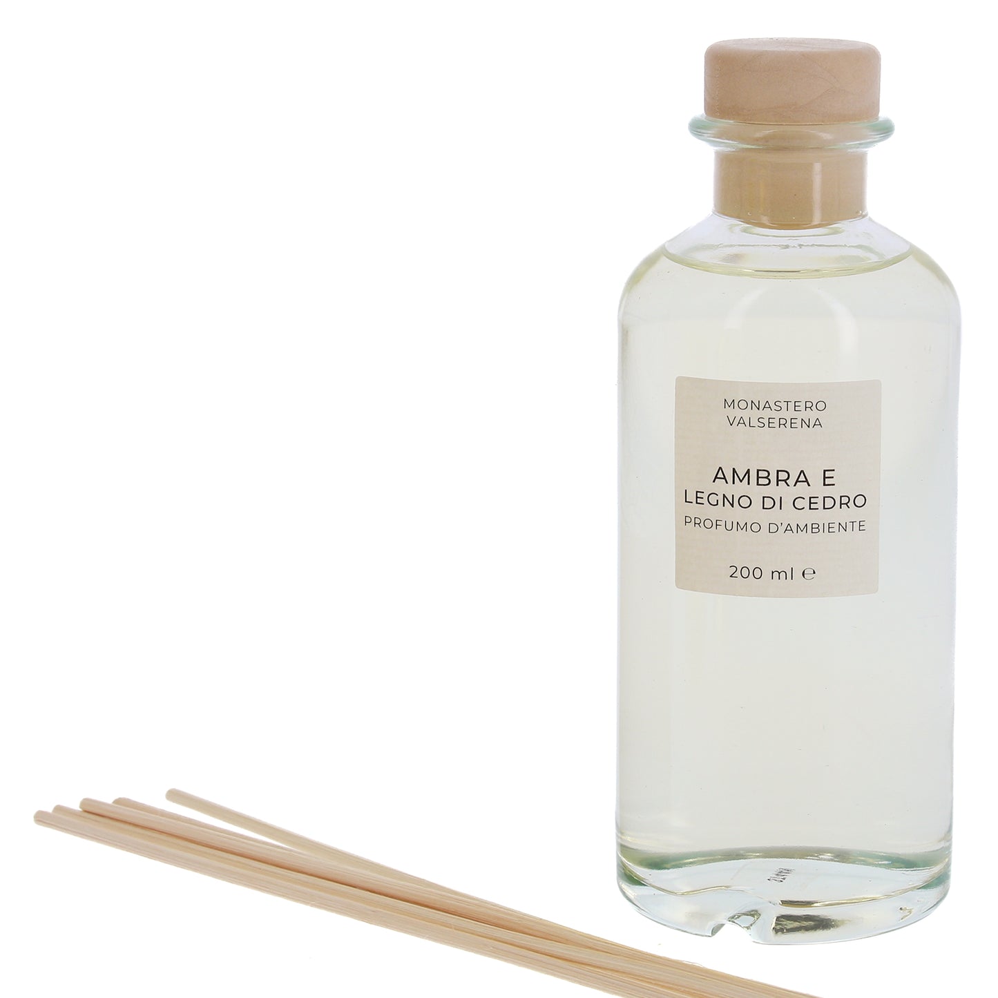 Profumo d'ambiente, fragranza ambra e legno di cedro. Confezione da 200 ml