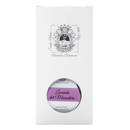 Diffusore per Ambienti, Lavanda del Monastero, con Bastoncini, Profumatore Casa. 250 ml