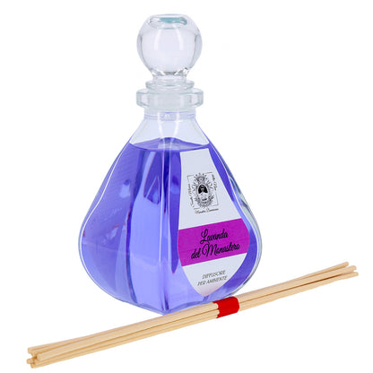 Diffusore per Ambienti, Lavanda del Monastero, con Bastoncini, Profumatore Casa. 250 ml