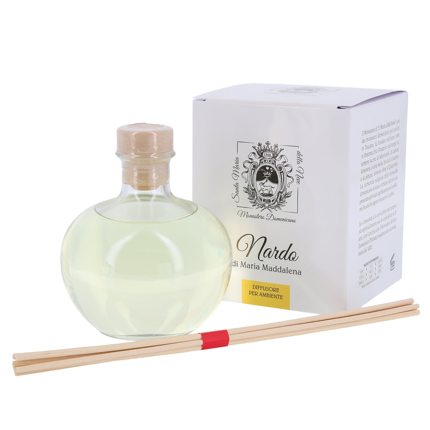 Diffusore per Ambienti, Nardo, con Bastoncini, Profumatore Casa. 250 ml