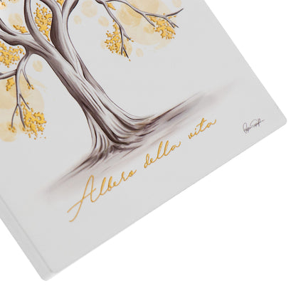 Quadro Albero della Vita in legno e foglia oro. Dimensioni 10x14 cm