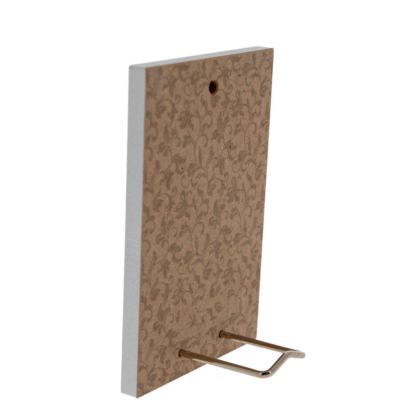 Quadro in legno Angelo Custode con dettagli argentati. Dimensioni 9x13,5 cm