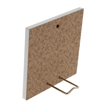 Quadro in legno San Francesco con dettagli dorati. Dimensioni 12,5x12,5 cm