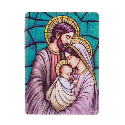 Quadro Sacra Famiglia lucido 5,5x7,5 cm legno MDF