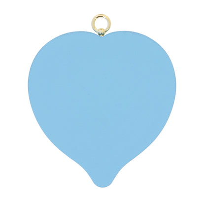 Sopraculla in polimero a cuore con cartoncino "Preghiera Angelo di Dio". Soggetto angeli, blu. Dimensioni 13x13 cm