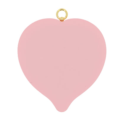 Sopraculla in polimero a cuore con cartoncino "Preghiera Angelo di Dio". Soggetto angelo custode, rosa. Dimensioni 13x13 cm