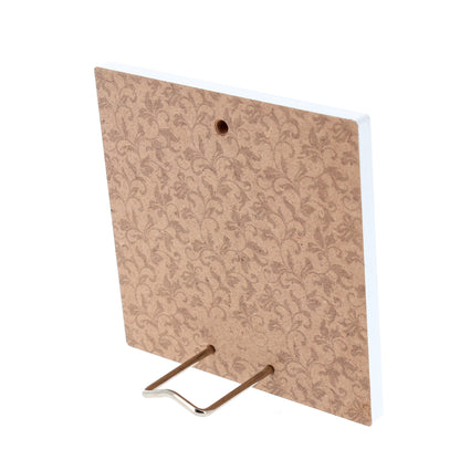 Quadro in legno Giubileo 2025 con dettagli argentati. Dimensioni 12,5x12,5 cm