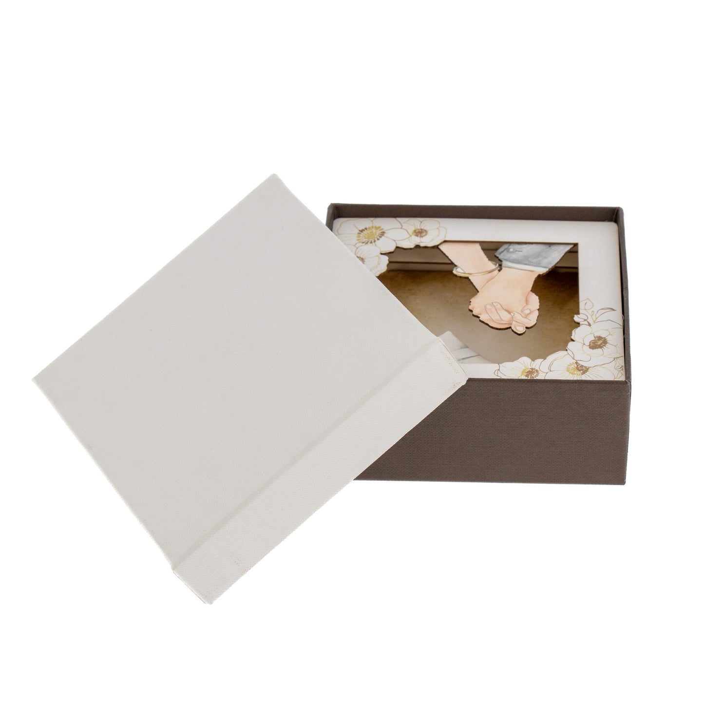 Quadro 3d in scatola, da appoggio, soggetto Matrimonio. Dimensioni 11,5x11,5 cm