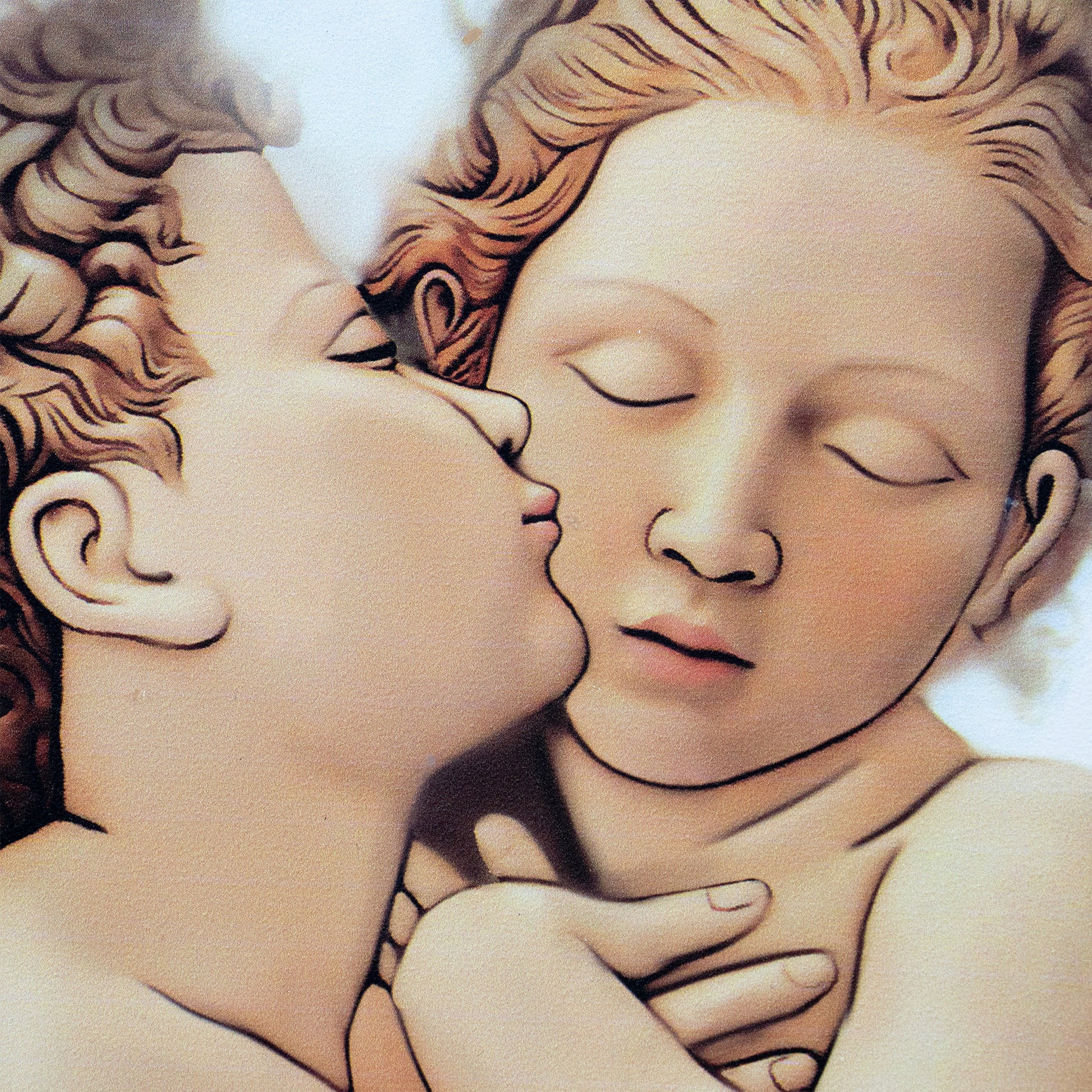 Quadro sagomato Angeli con decorazioni argentate in rilievo. Dimensioni 100X50 cm