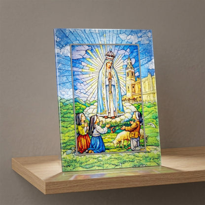 Quadro Madonna di Fatima in Vetro da Tavolo - 13x18 cm