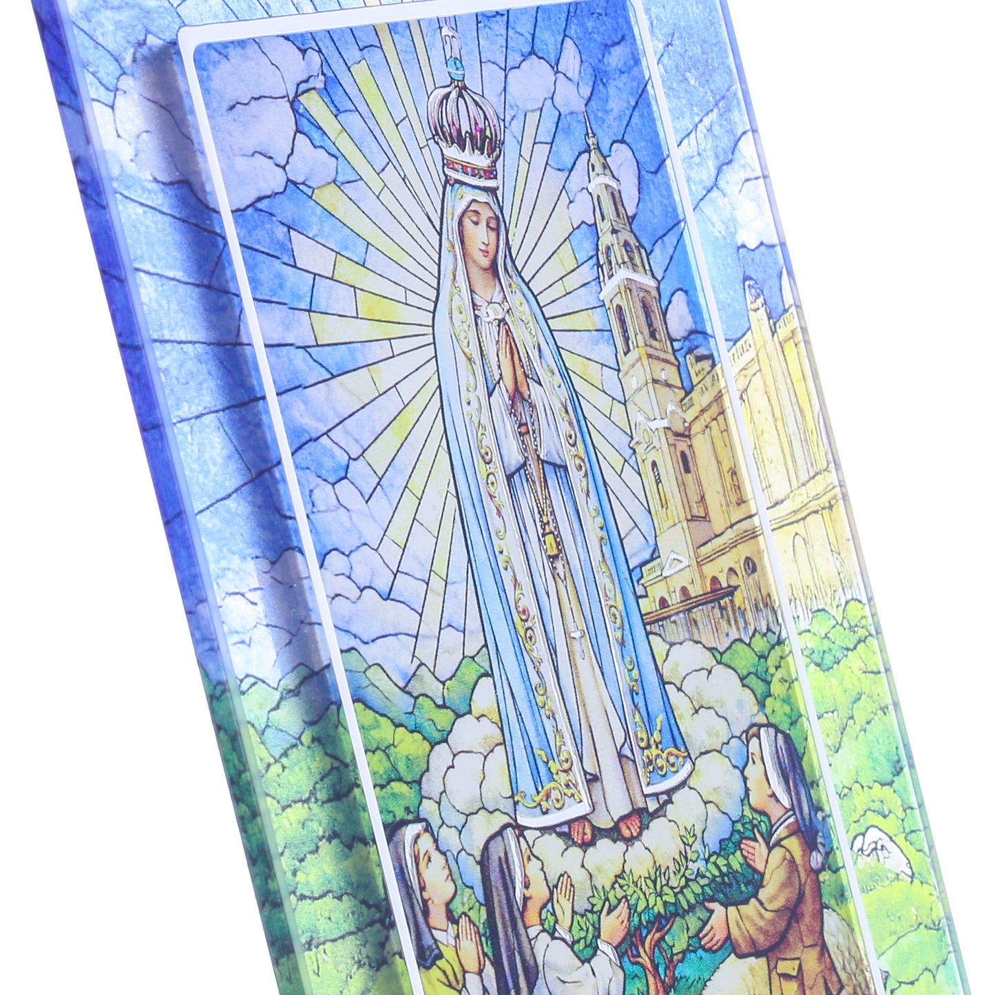Quadro Madonna di Fatima in Vetro da Tavolo - 13x18 cm