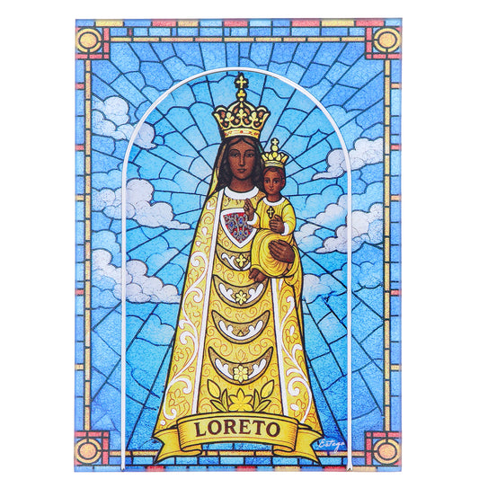 Quadro Madonna di Loreto in Vetro da Tavolo e Parete - 13x18 cm