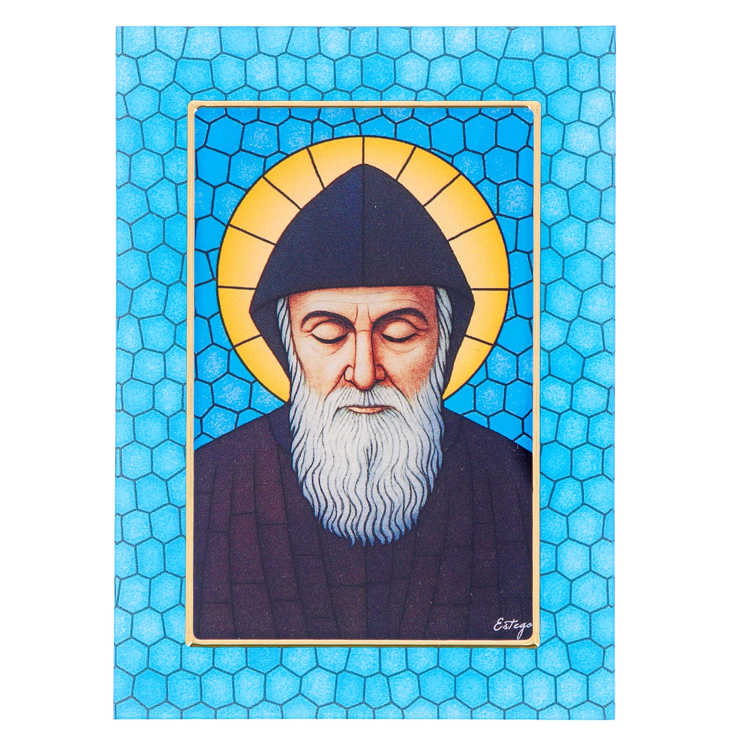 Quadro San Charbel in Vetro da Tavolo e Parete - 13x18 cm