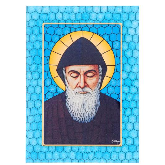Quadro San Charbel in Vetro da Tavolo e Parete - 13x18 cm