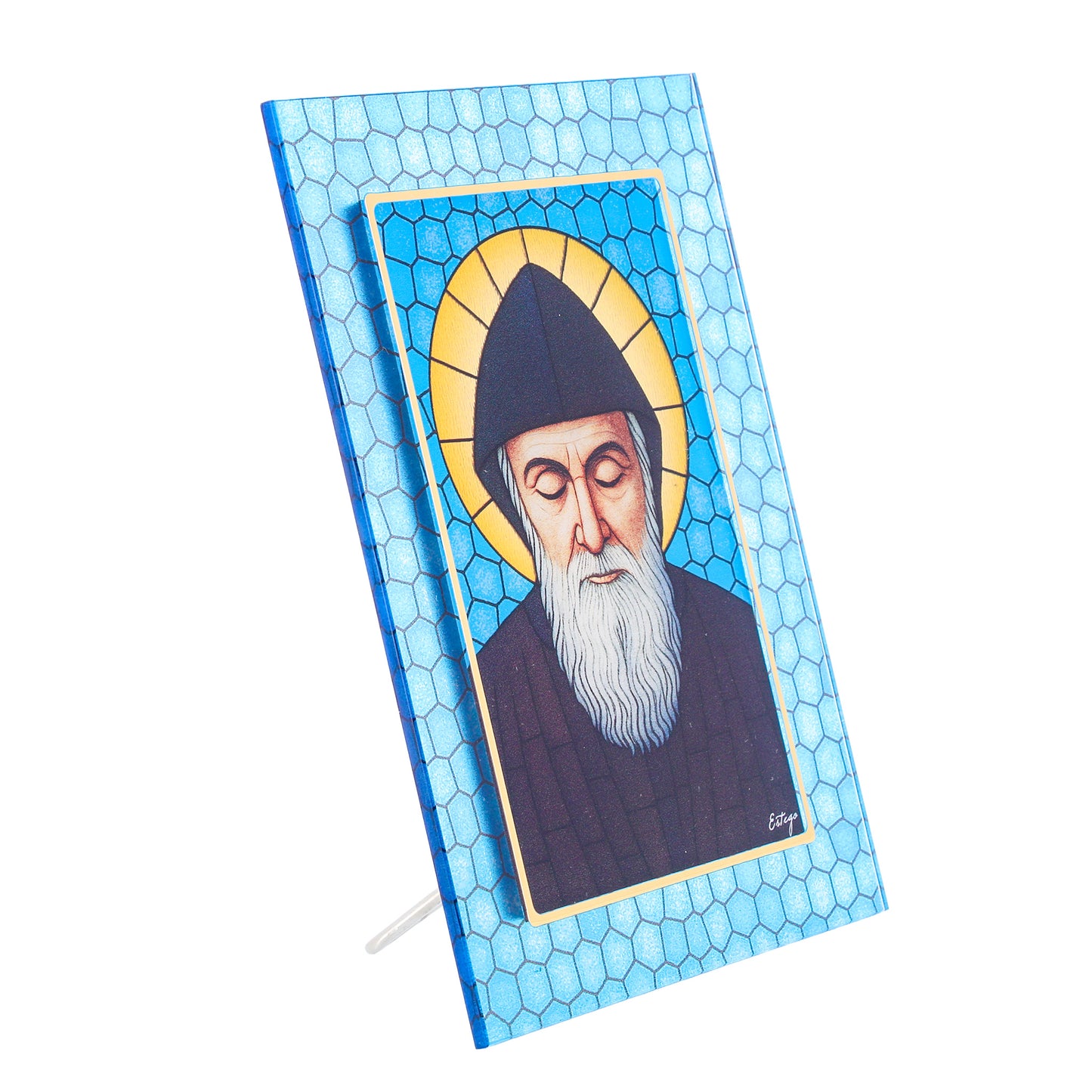 Quadro San Charbel in Vetro da Tavolo e Parete - 13x18 cm