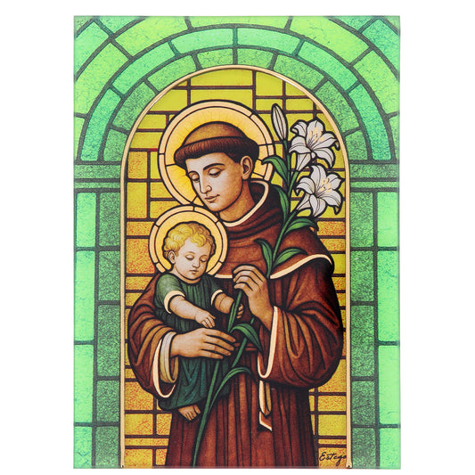 Quadro Sant' Antonio in Vetro da Tavolo e Parete - 13x18 cm