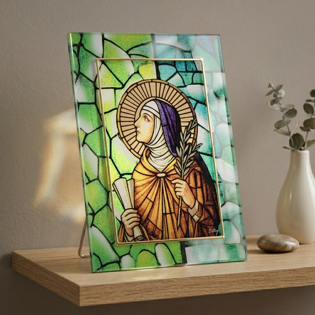 Quadro Santa Chiara in Vetro da Tavolo e Parete - 13x18 cm