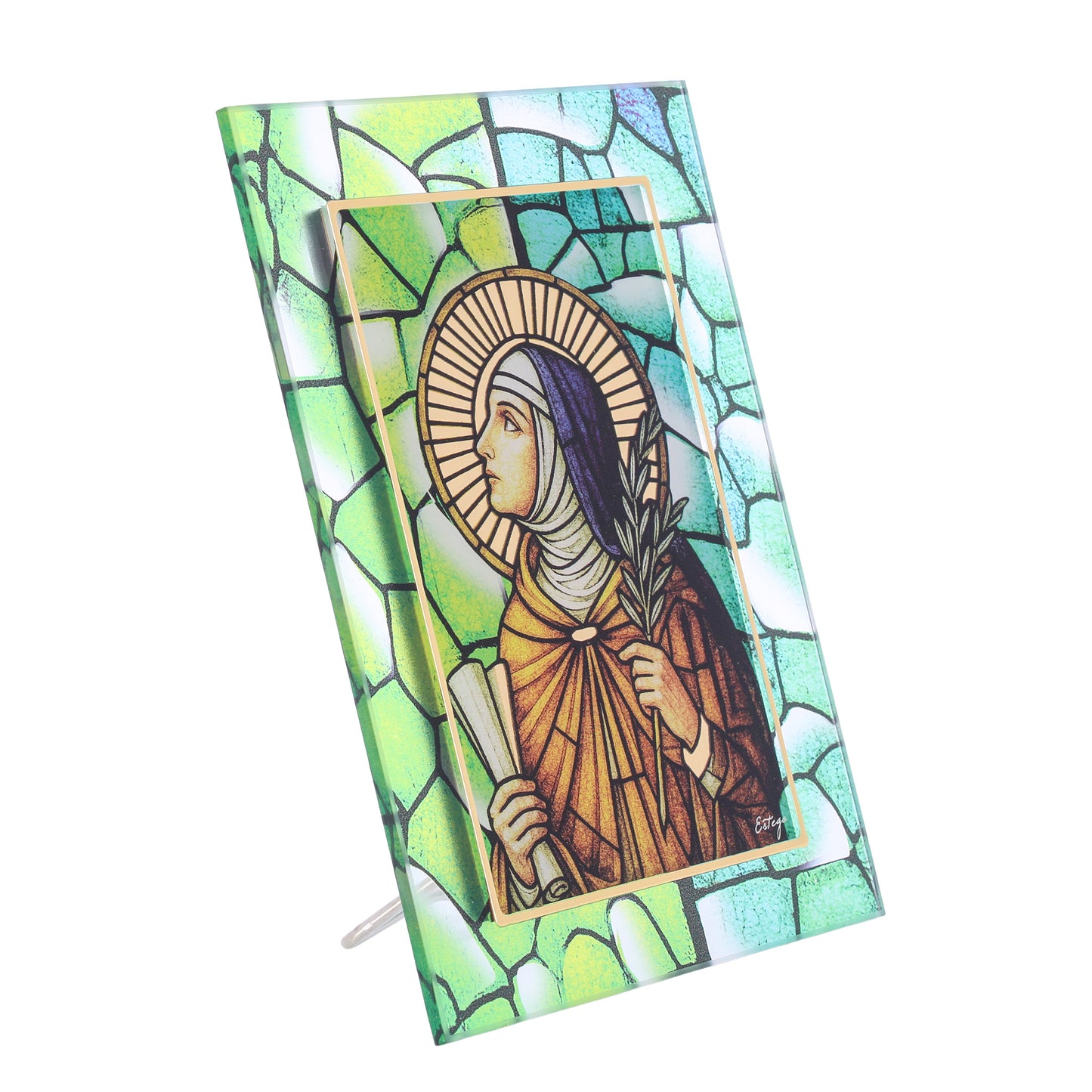 Quadro Santa Chiara in Vetro da Tavolo e Parete - 13x18 cm
