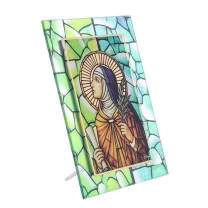 Quadro Santa Chiara in Vetro da Tavolo e Parete - 13x18 cm