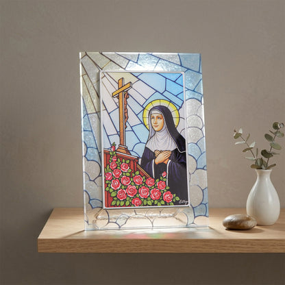 Quadro Santa Rita in Vetro da Tavolo - 13x18 cm